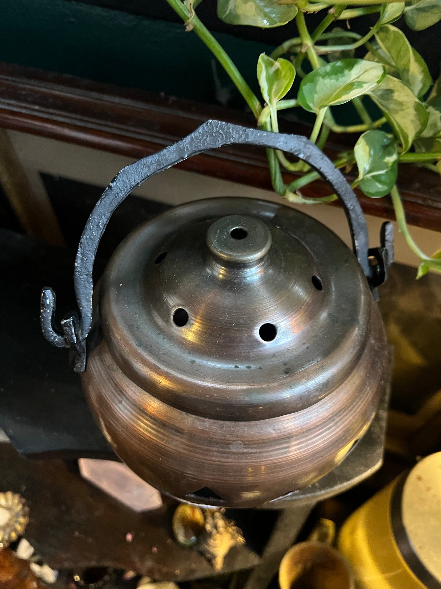 Copper Halloween Pumpkin Jack-O'-Lantern Candle Holder