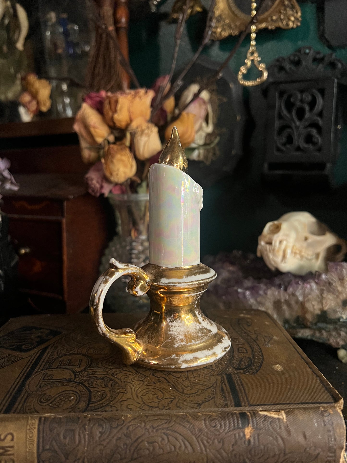 Porcelain Candle Figurine