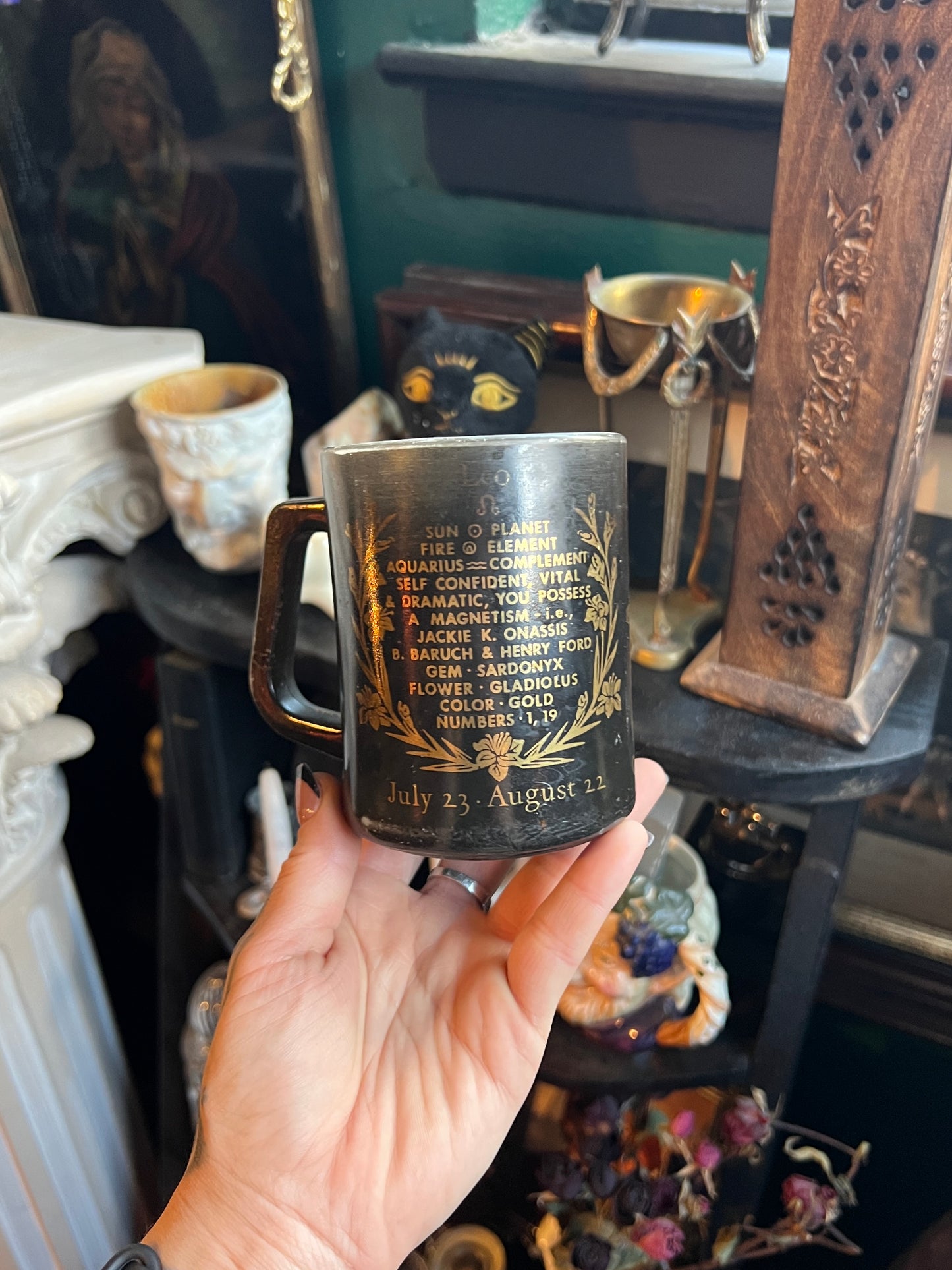 Leo the Lion Milk Glass Mug