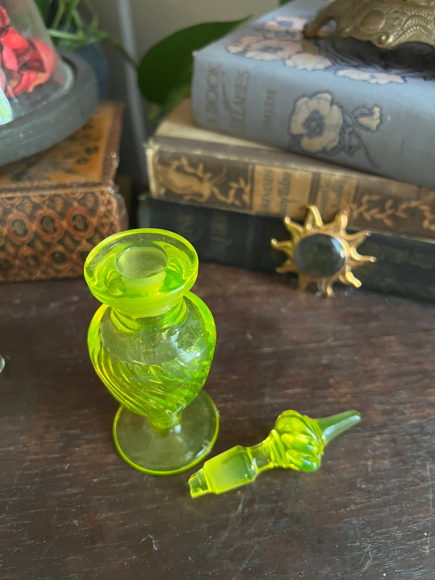 Uranium Glass Perfume Bottle