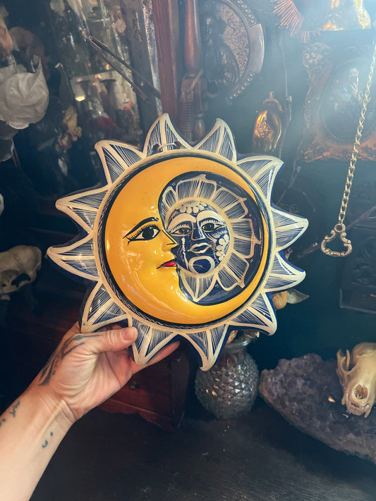 Talavera Sun & Moon Hanging Sculpture