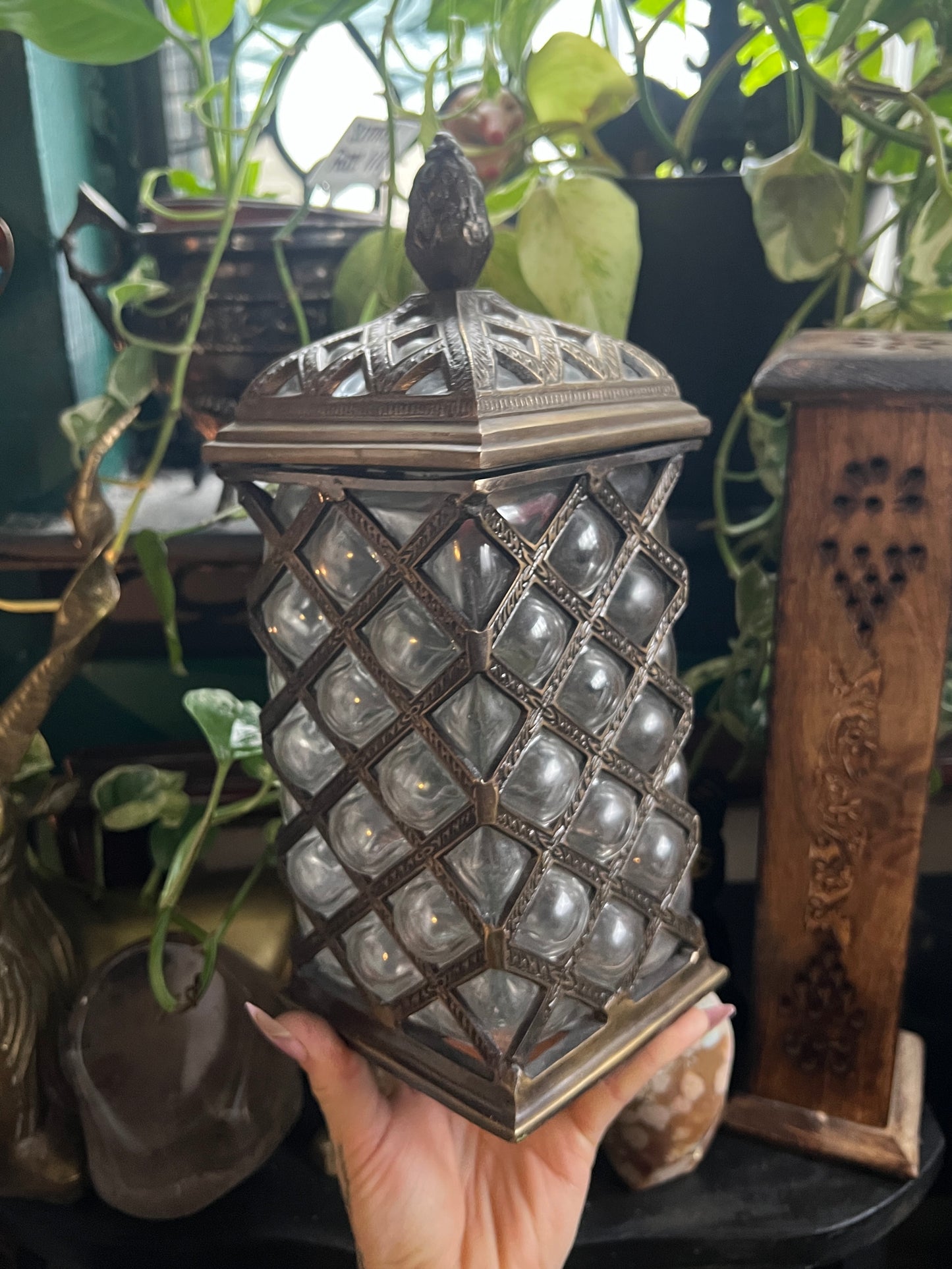 Baroque Glass Bubble Apothecary Jar