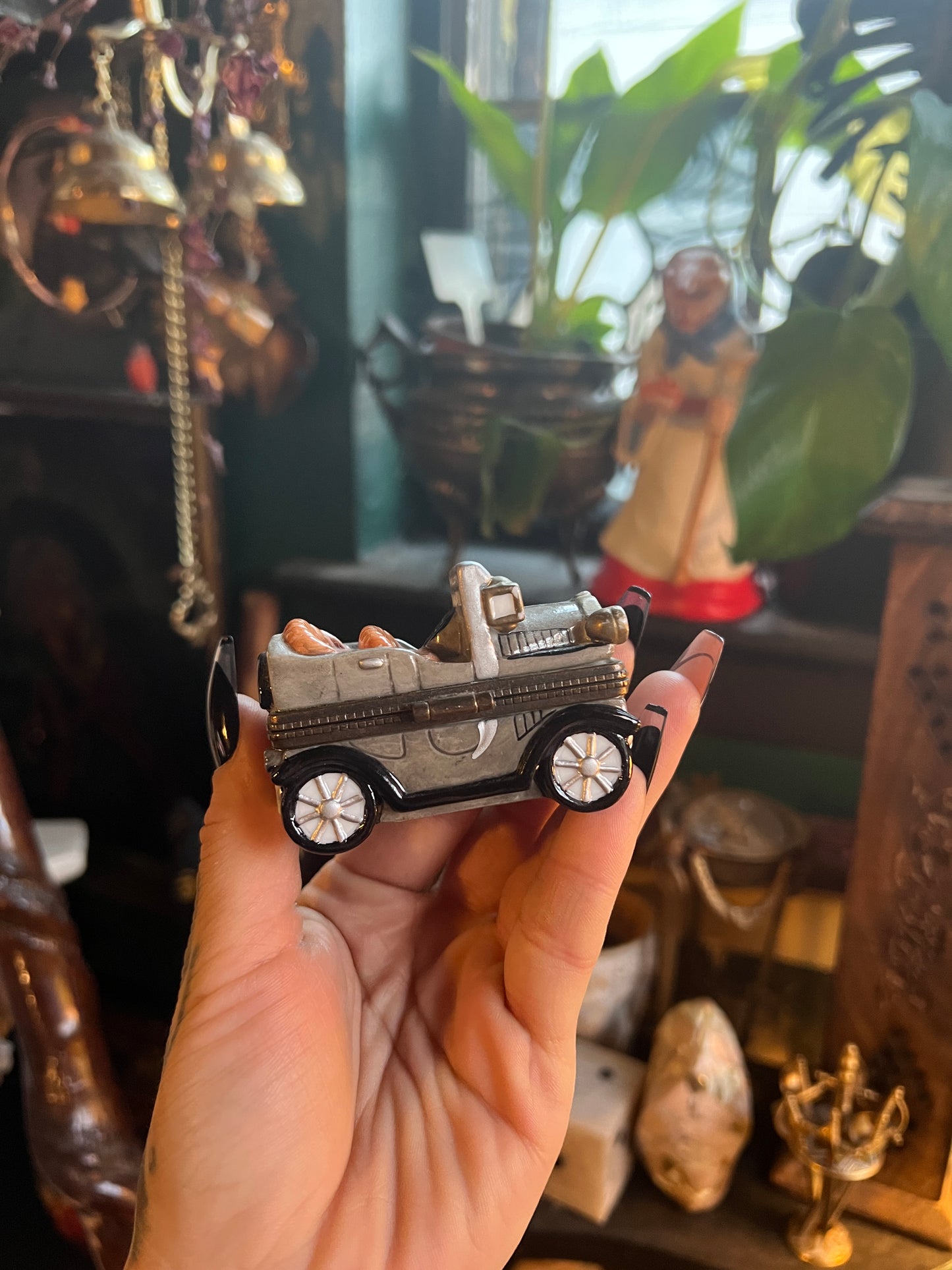 Midwest of Cannon Falls Horseless Buggie Antique Car Trinket Box