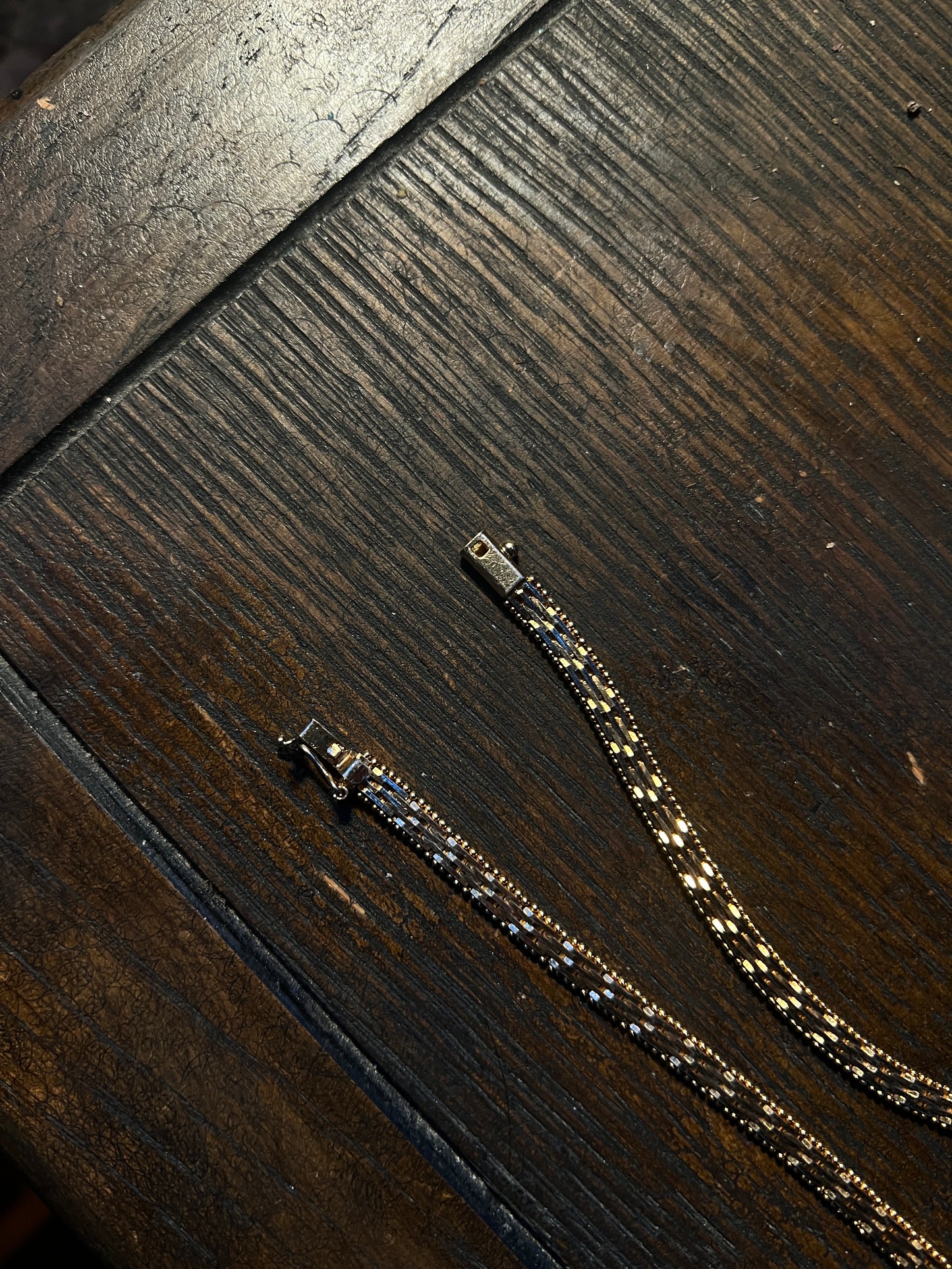 Italian 925 Tri-Color Chevron Necklace