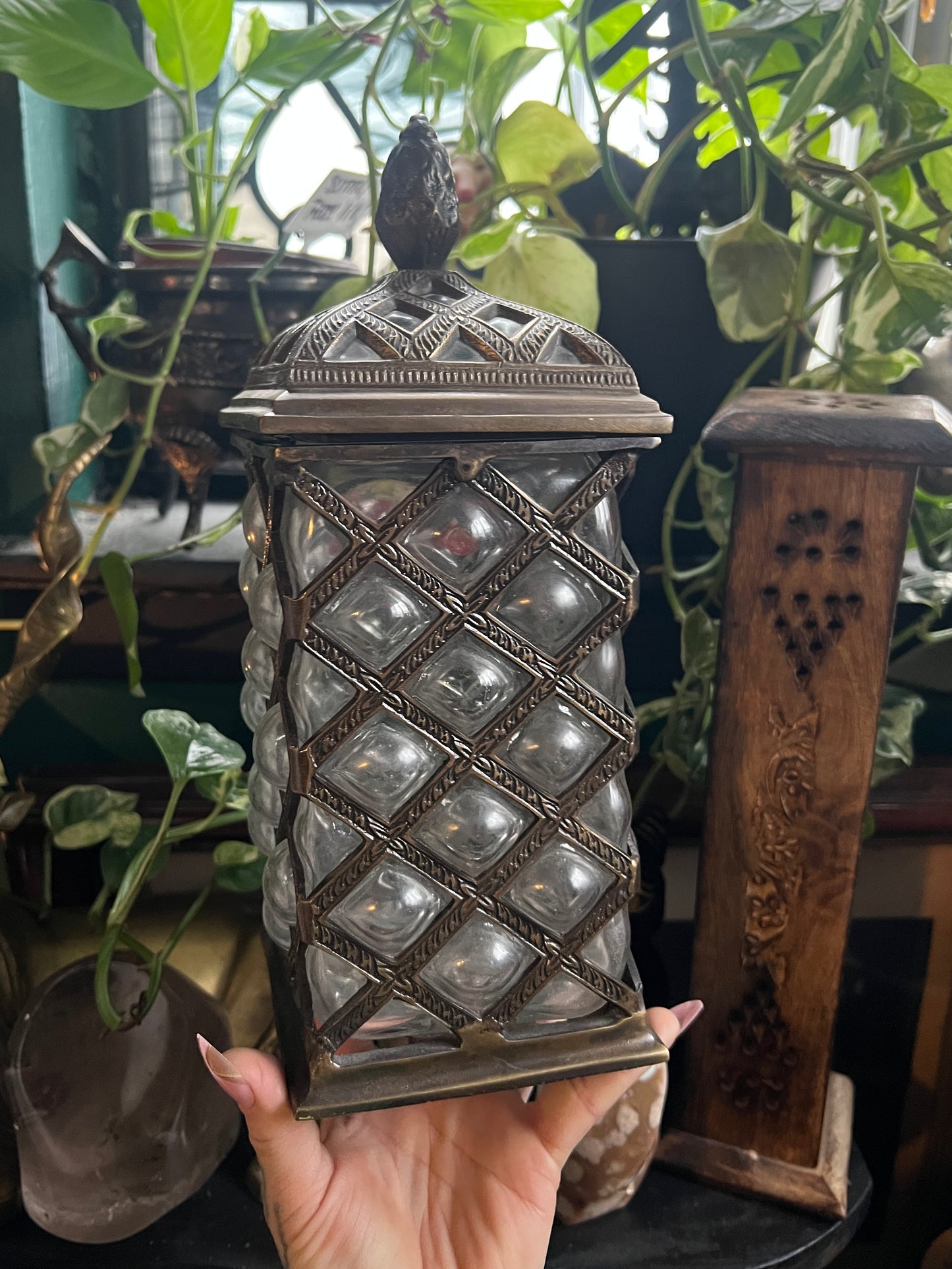 Baroque Glass Bubble Apothecary Jar