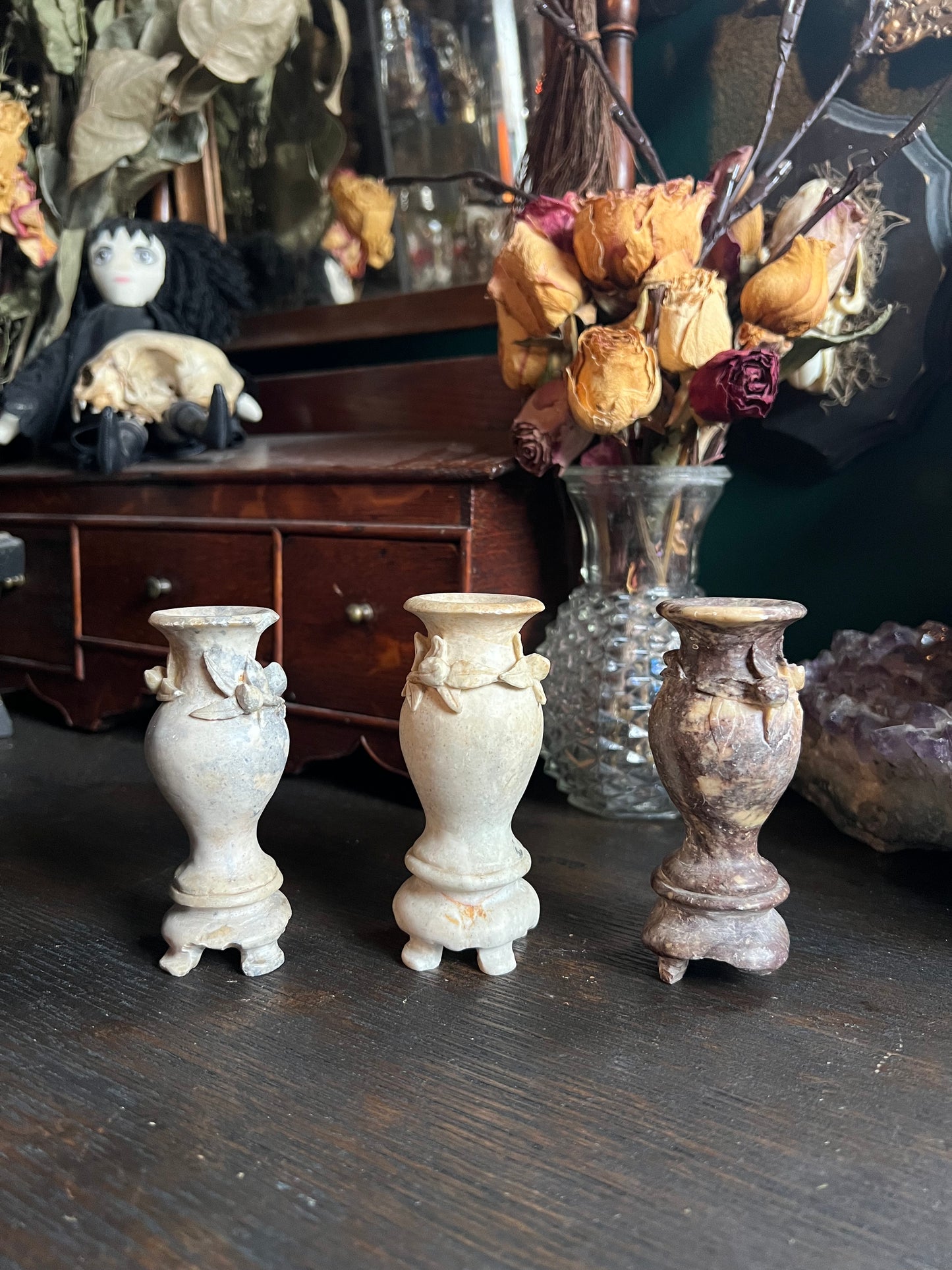 Italian Marble Miniature Vases