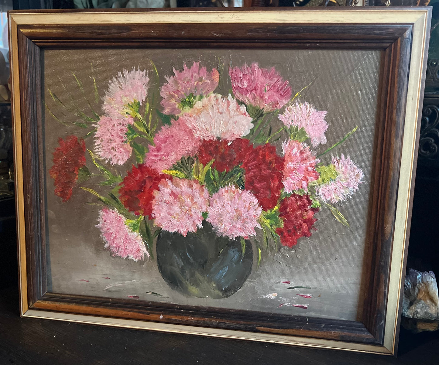 Peonies Painted Canvas Framed