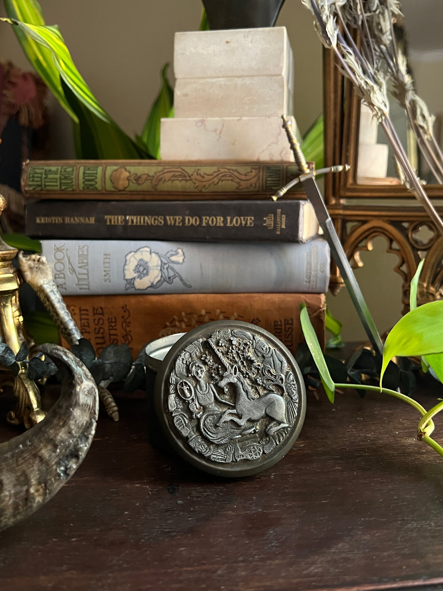 1978 Unicorn Pewter Trinket Box