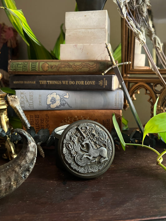 1978 Unicorn Pewter Trinket Box