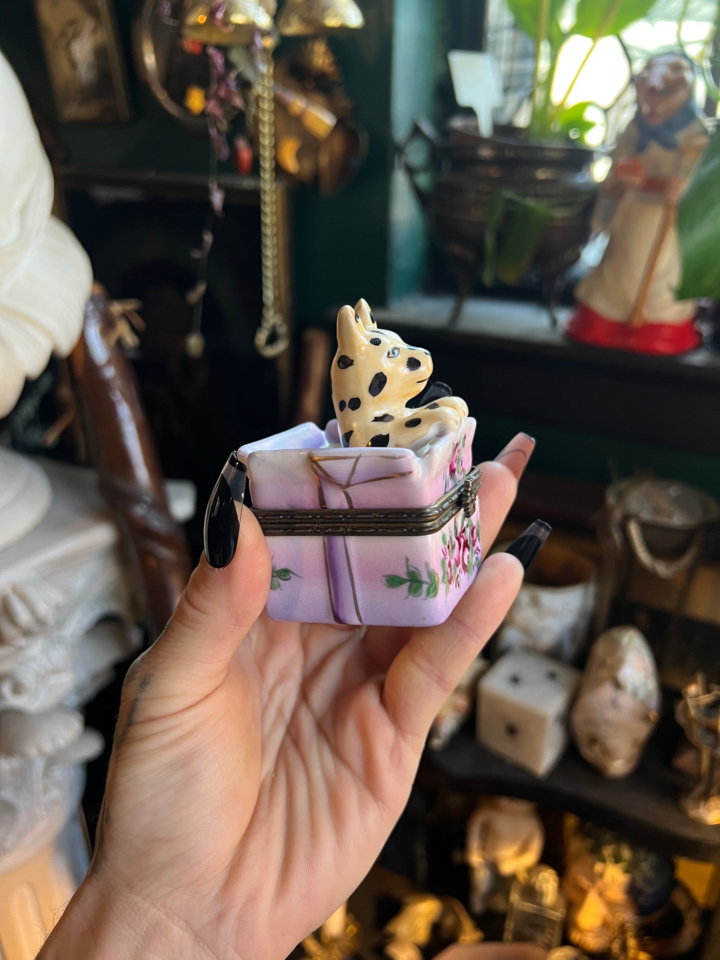 Antique Austrian Porcelain Hinged Trinket Box