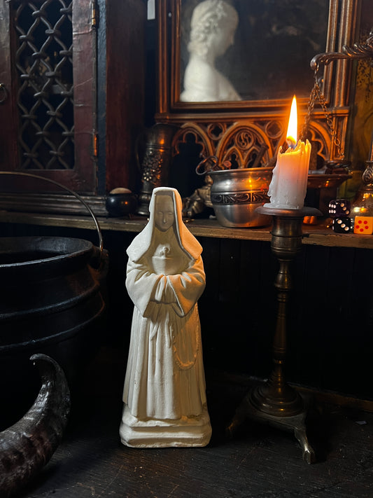 Vintage Chalk-ware Nun Sculpture