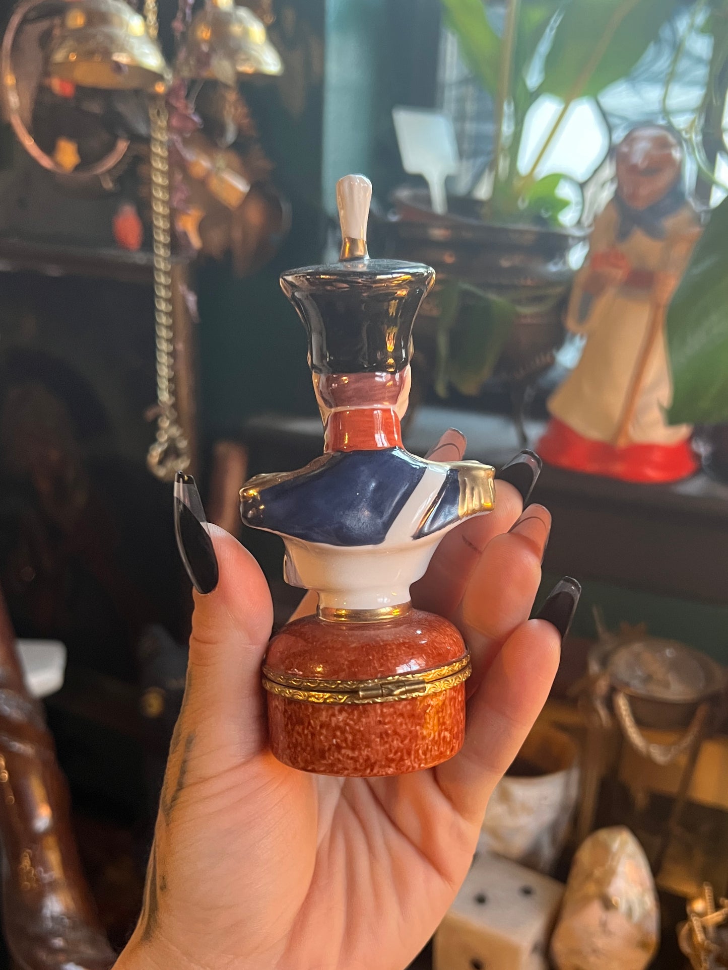 Limoges French Calvary Soldier Trinket Box