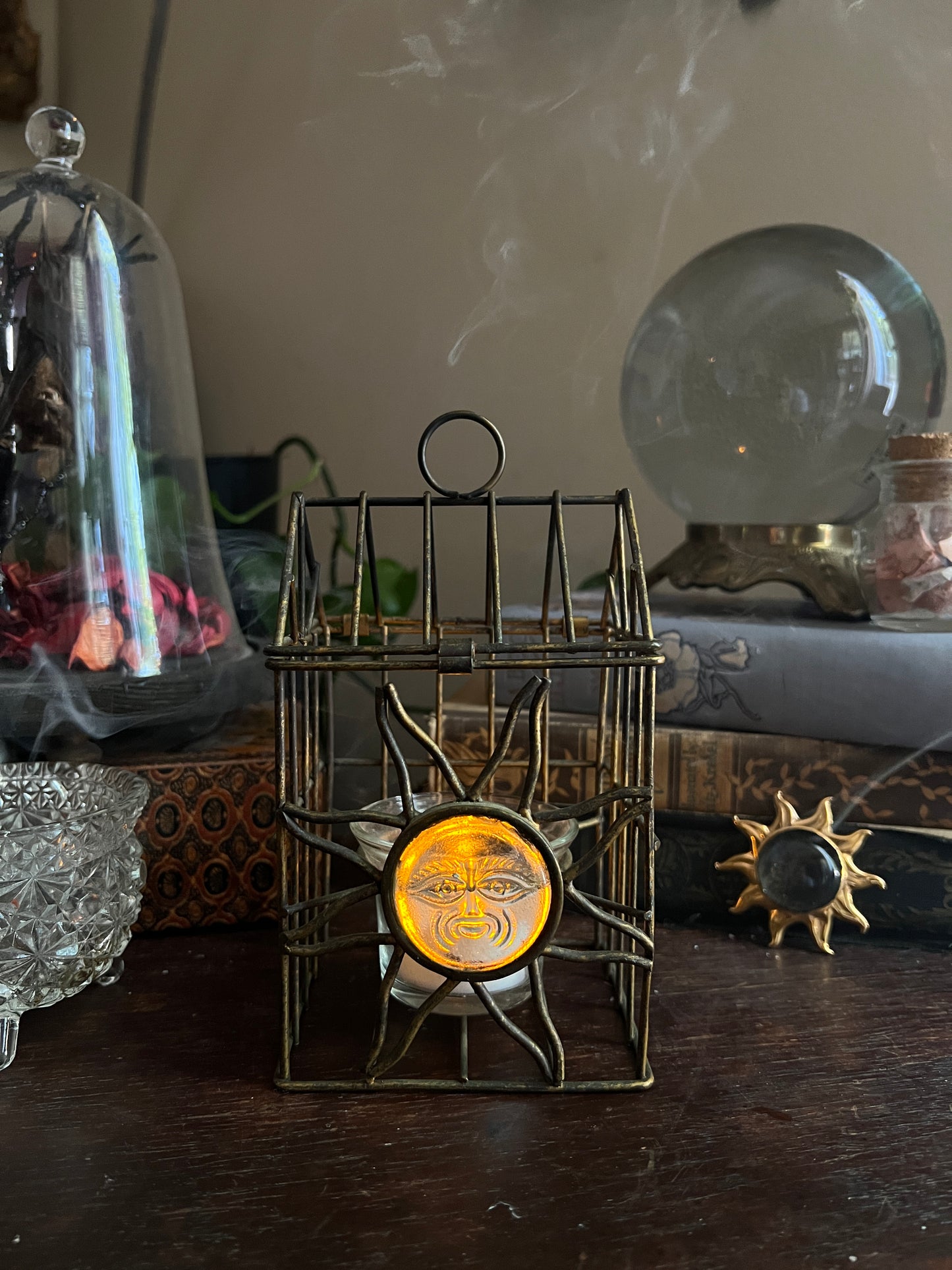 Celestial Glass Sun Tealight Candle Holder