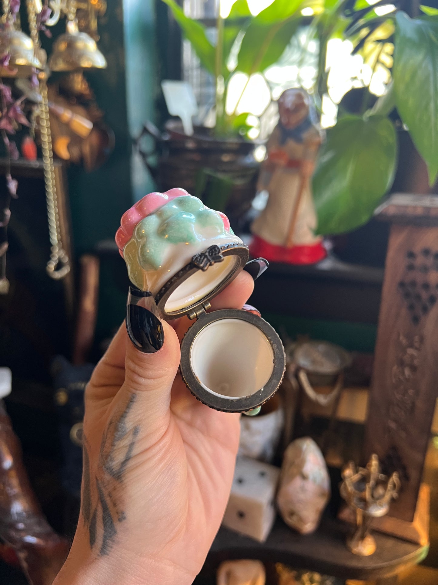 Porcelain Ice Cream Cone Hinged Trinket Box