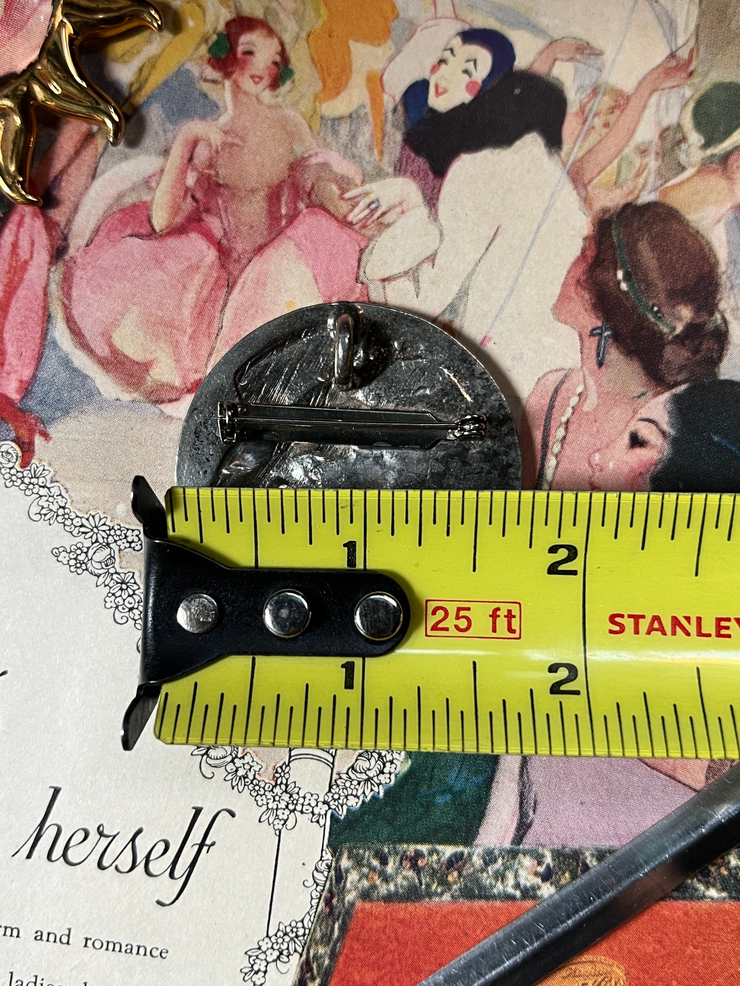 Art Nouveau Gibson Girl Brooch/Pendant