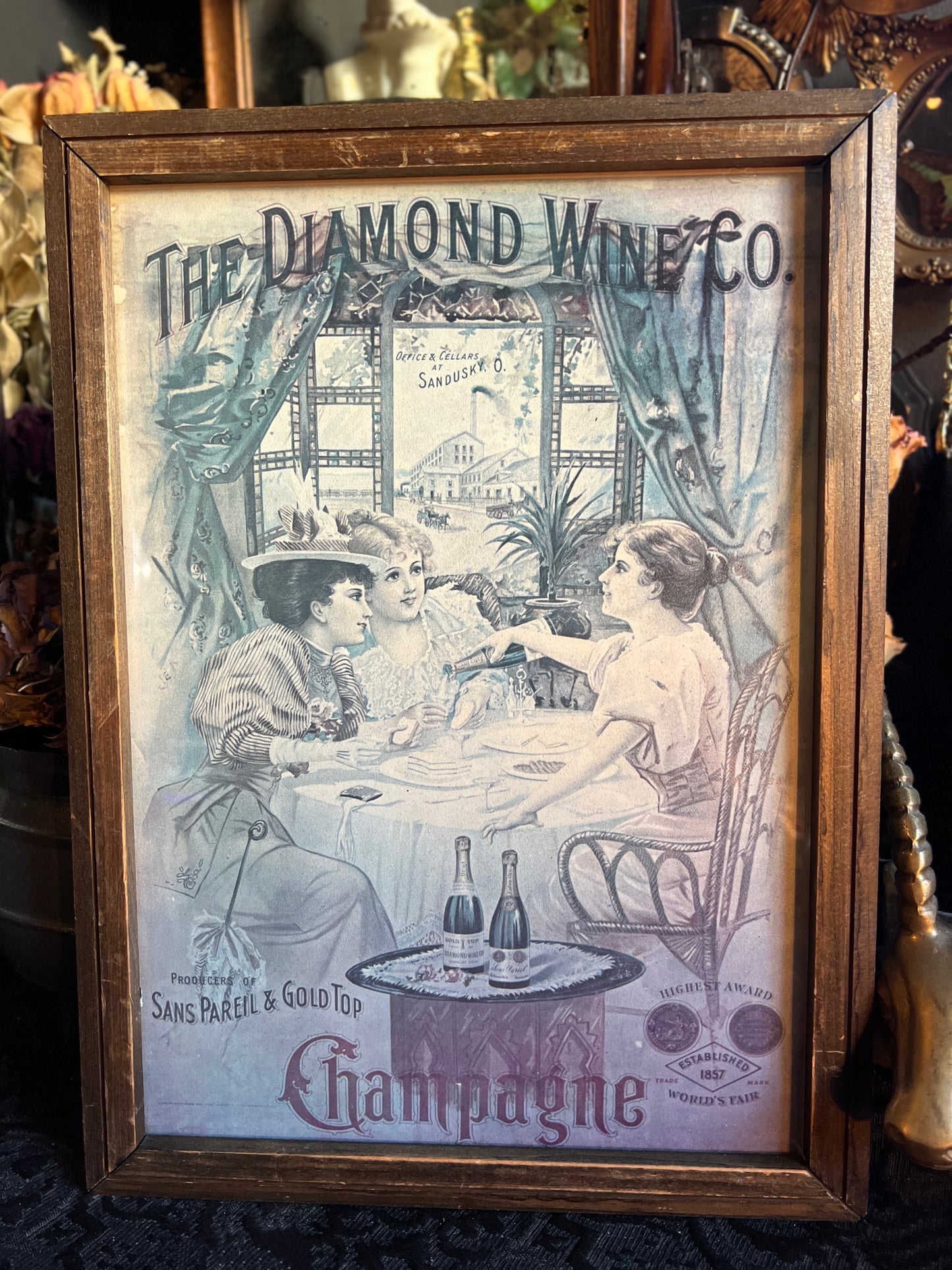 Vintage Wine Advertisement Framed