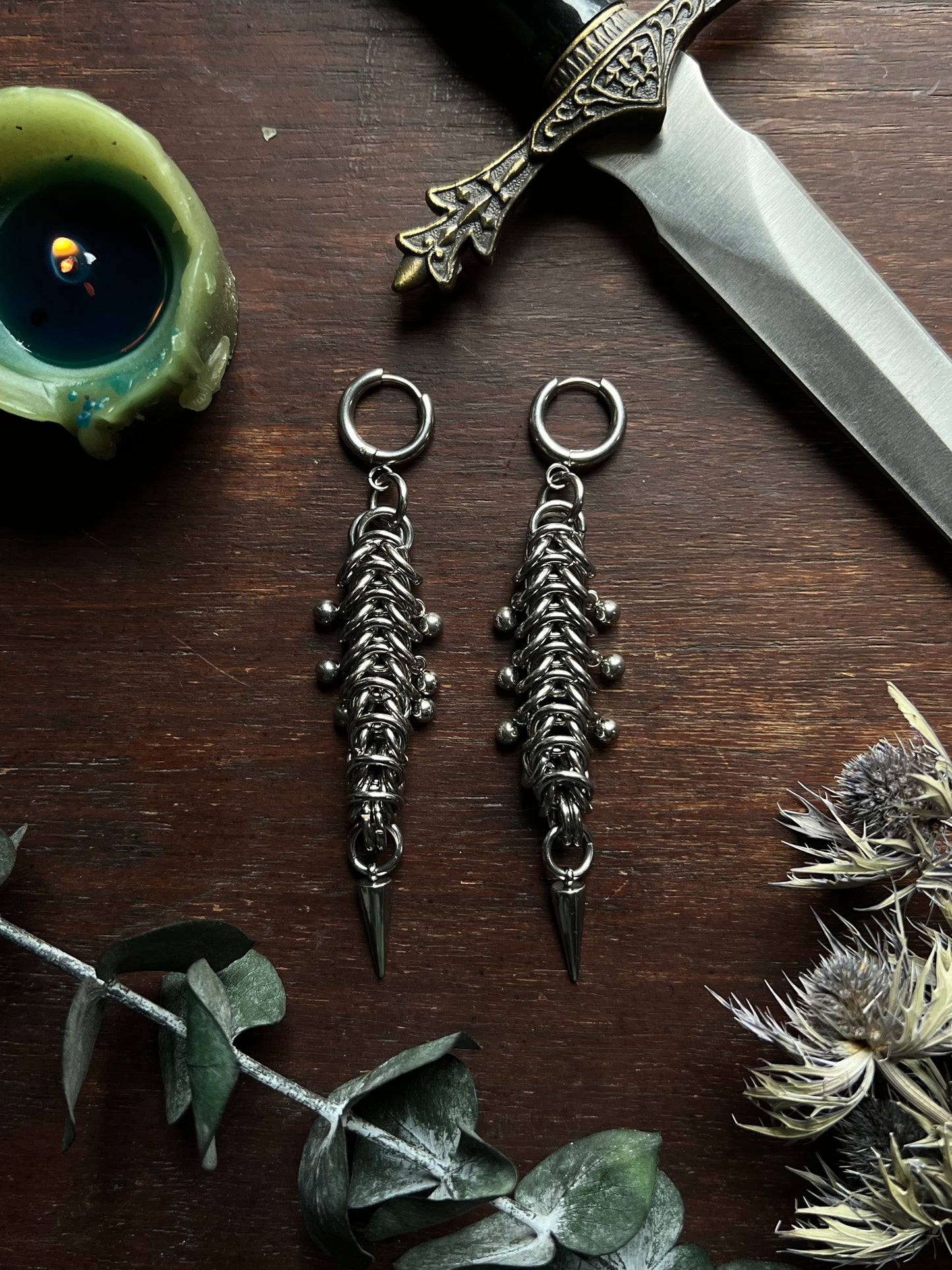 Vertebrae Spike Earrings