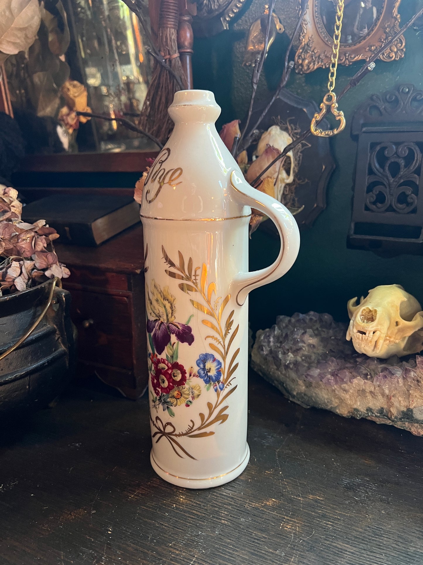 Porcelain Floral Rye Decanter