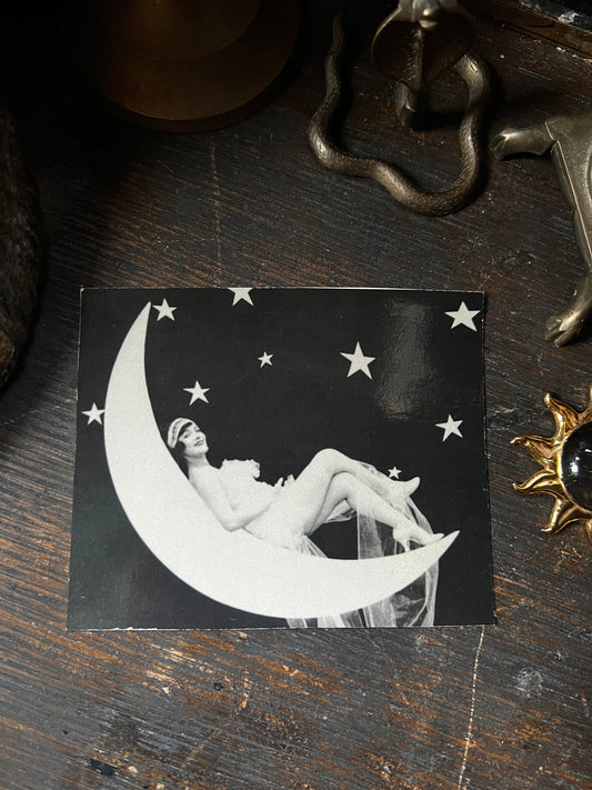 Lady on The Moon Postcard