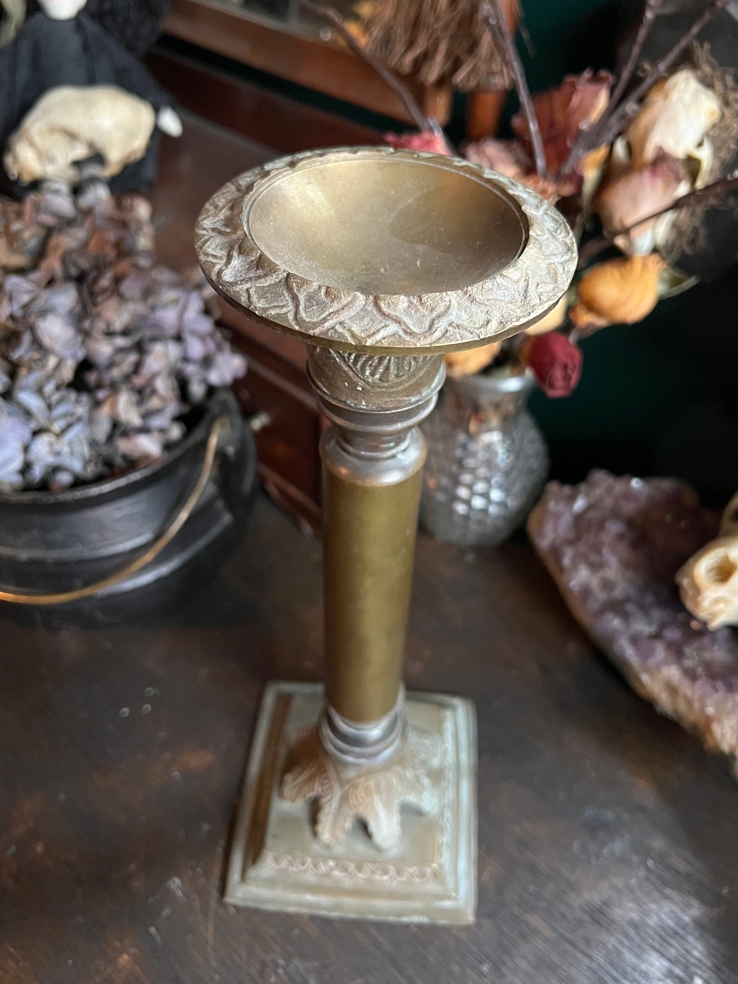 Vintage Brass Pillar Dish