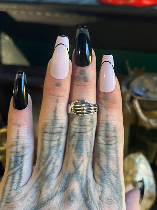 Sterling Skeleton Hand Ring