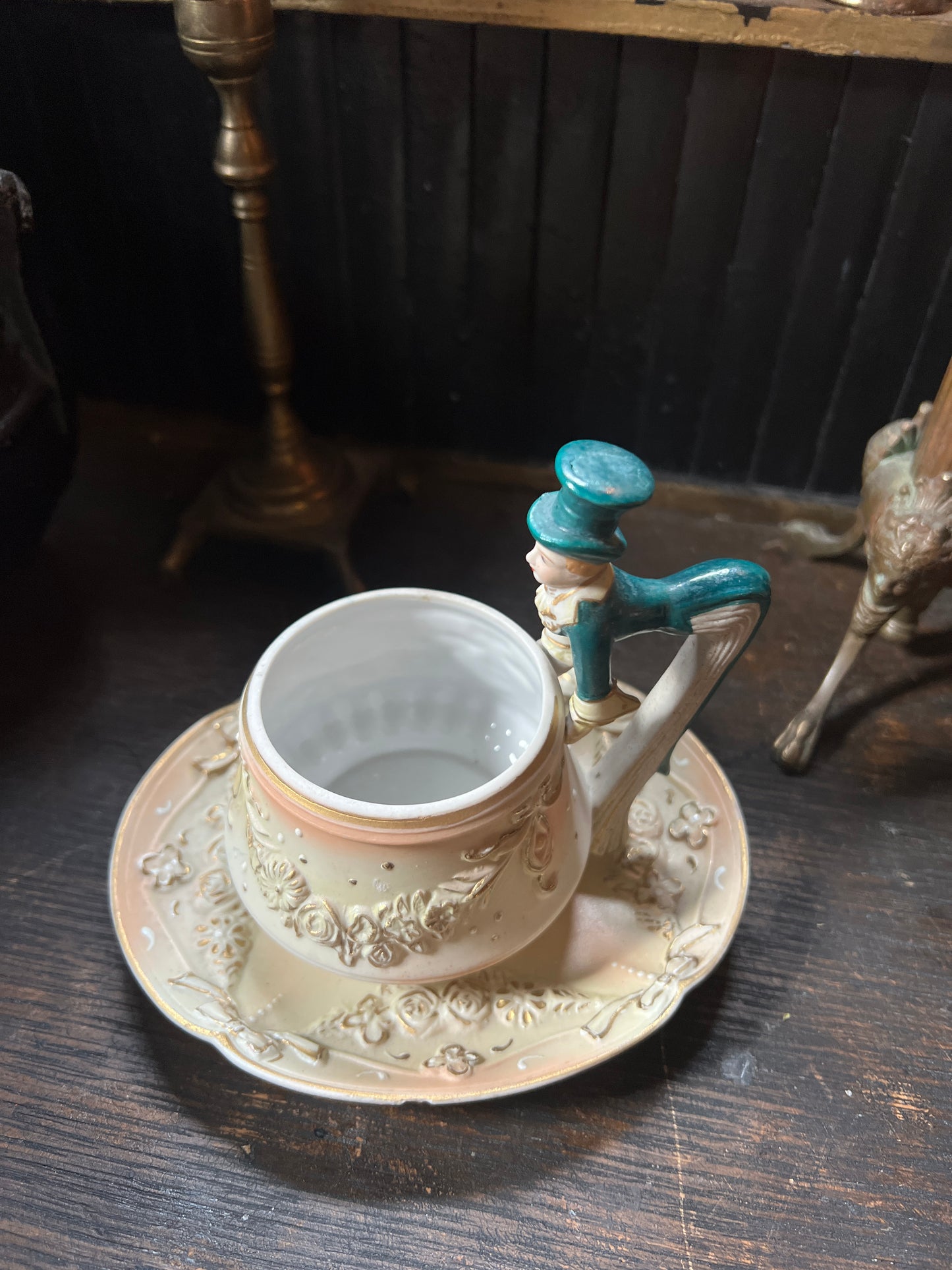 1940s Bisque Ardalt Japan Victorian Gentleman Tea Cup Set