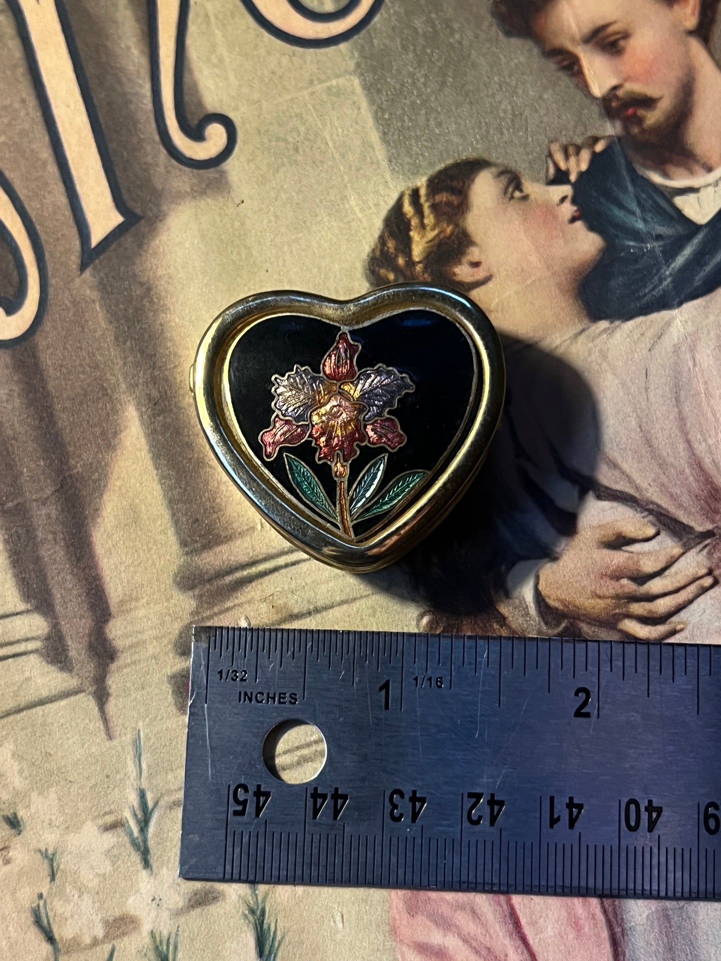 Floral Cloisonné Pill Box