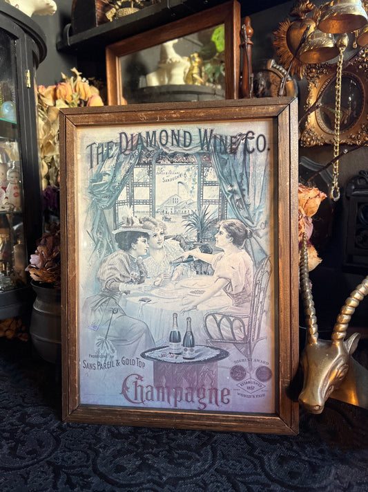 Vintage Wine Advertisement Framed