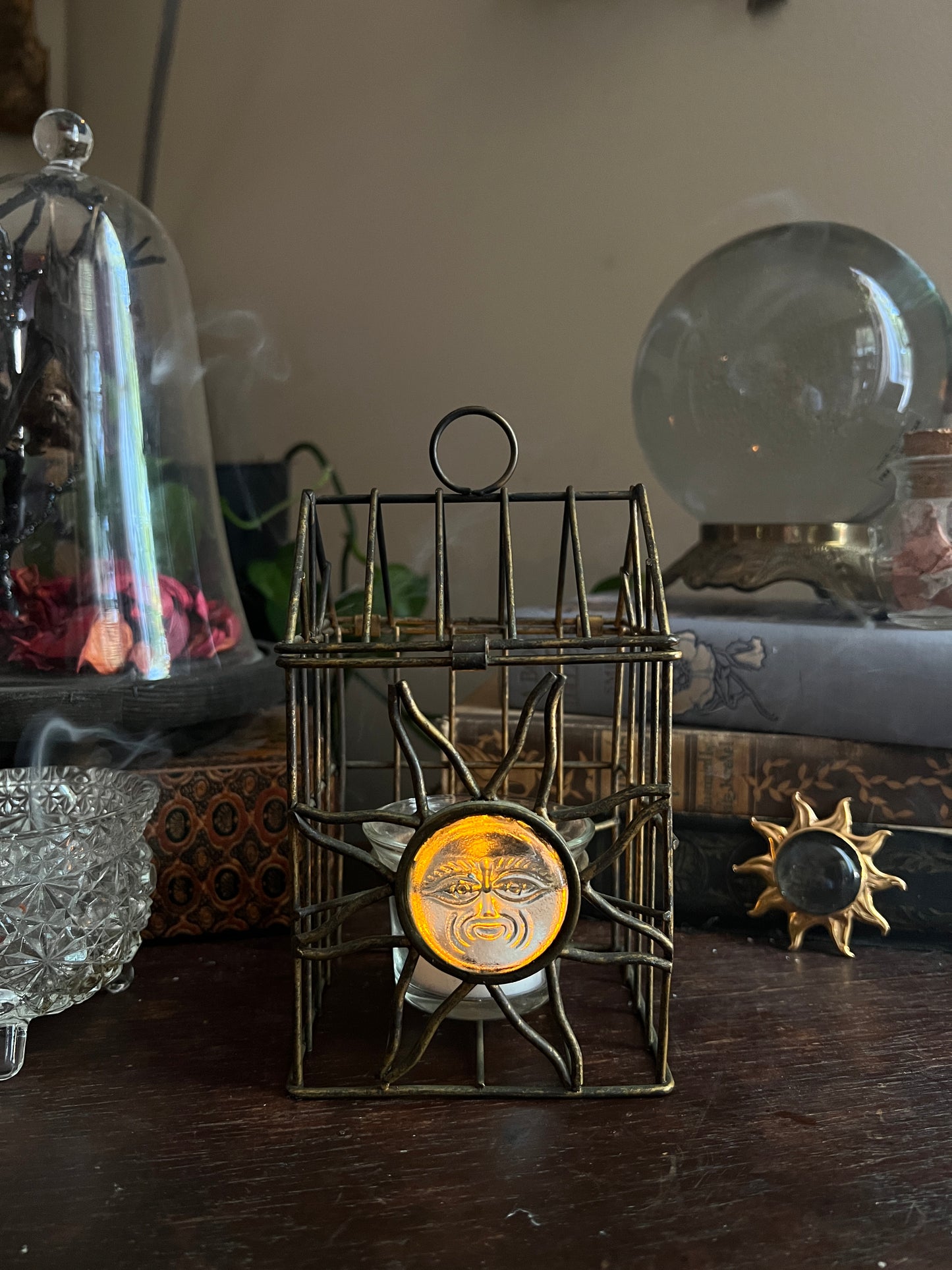 Celestial Glass Sun Tealight Candle Holder