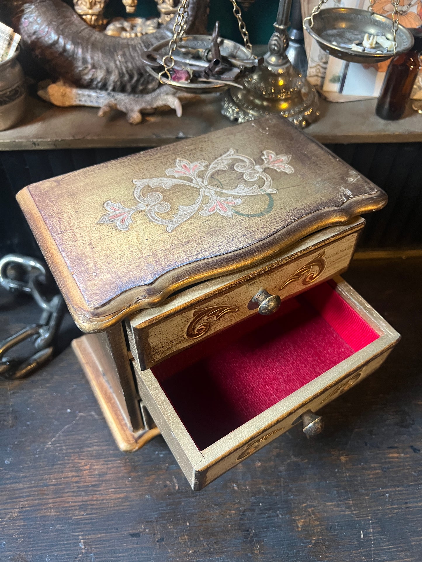 Italian Gold Florentine Jewelry Box