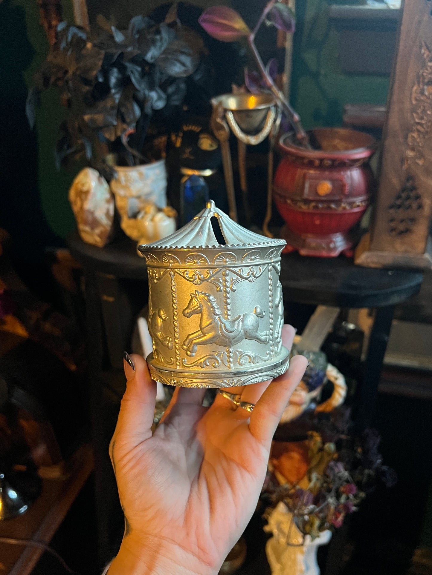 Silver Plated Carousel Bank