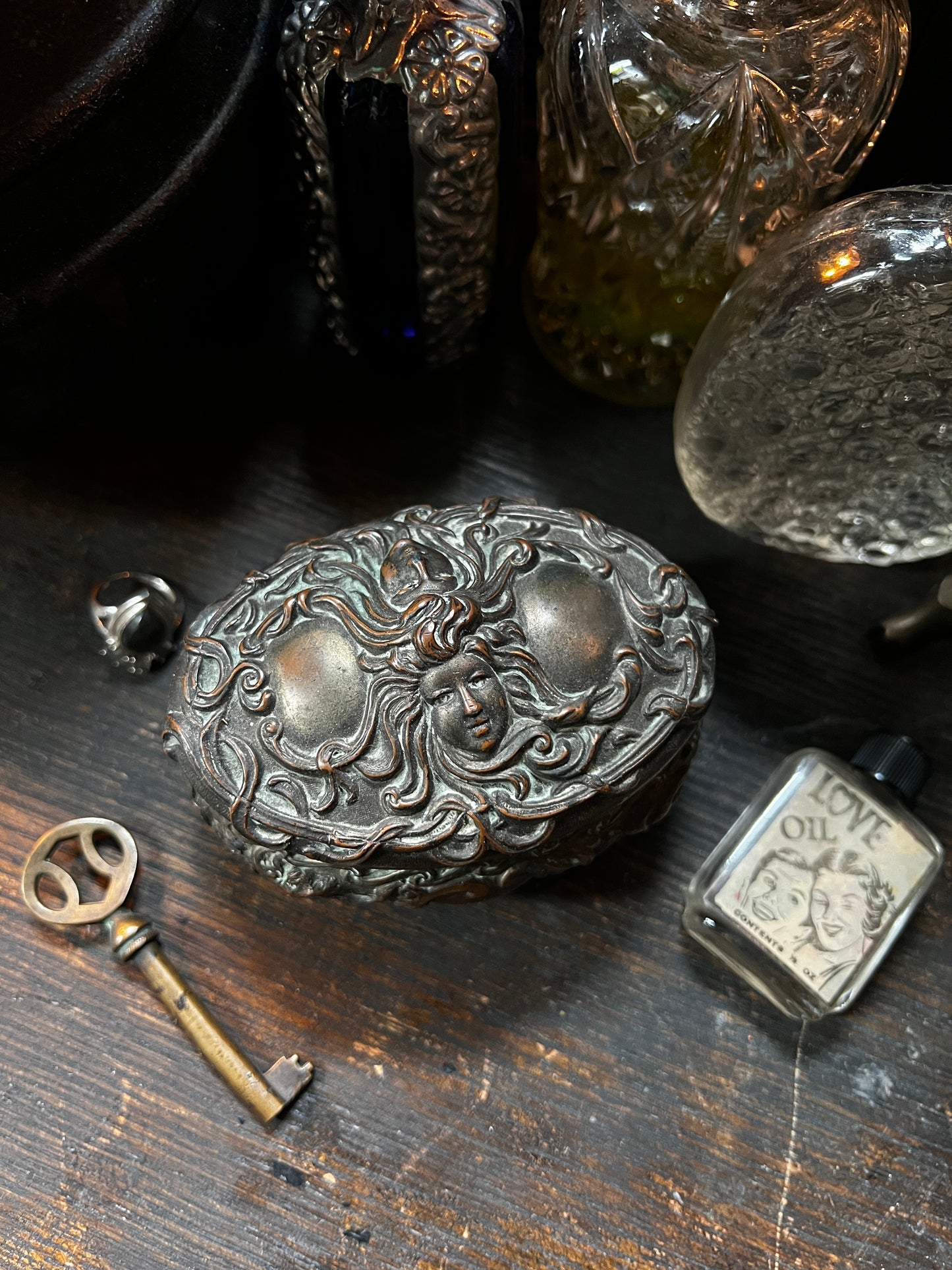 Art Nouveau Maiden Jewelry Casket