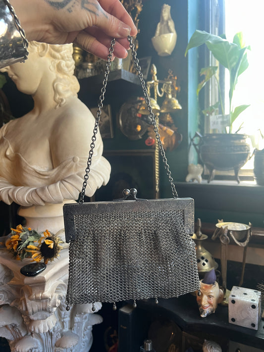 Antique 1920’s German Silver Chain Mail Purse
