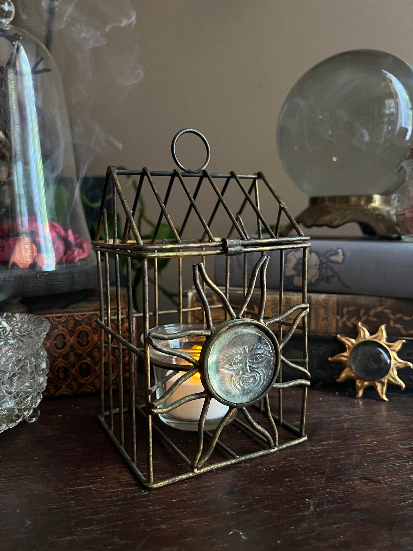 Celestial Glass Sun Tealight Candle Holder