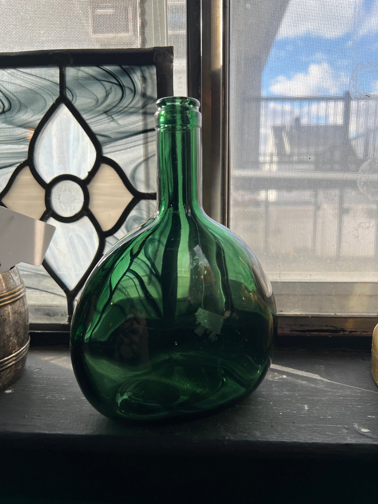 Emerald Green Glass Decanter