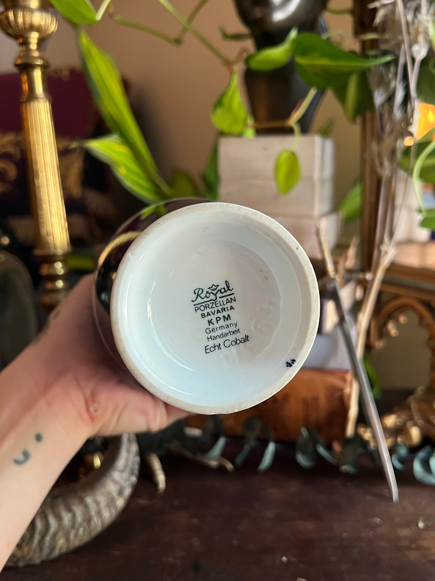 Royal Porzellan Bavaria KPM Germany: Handarbeit Echt Cobalt Vase