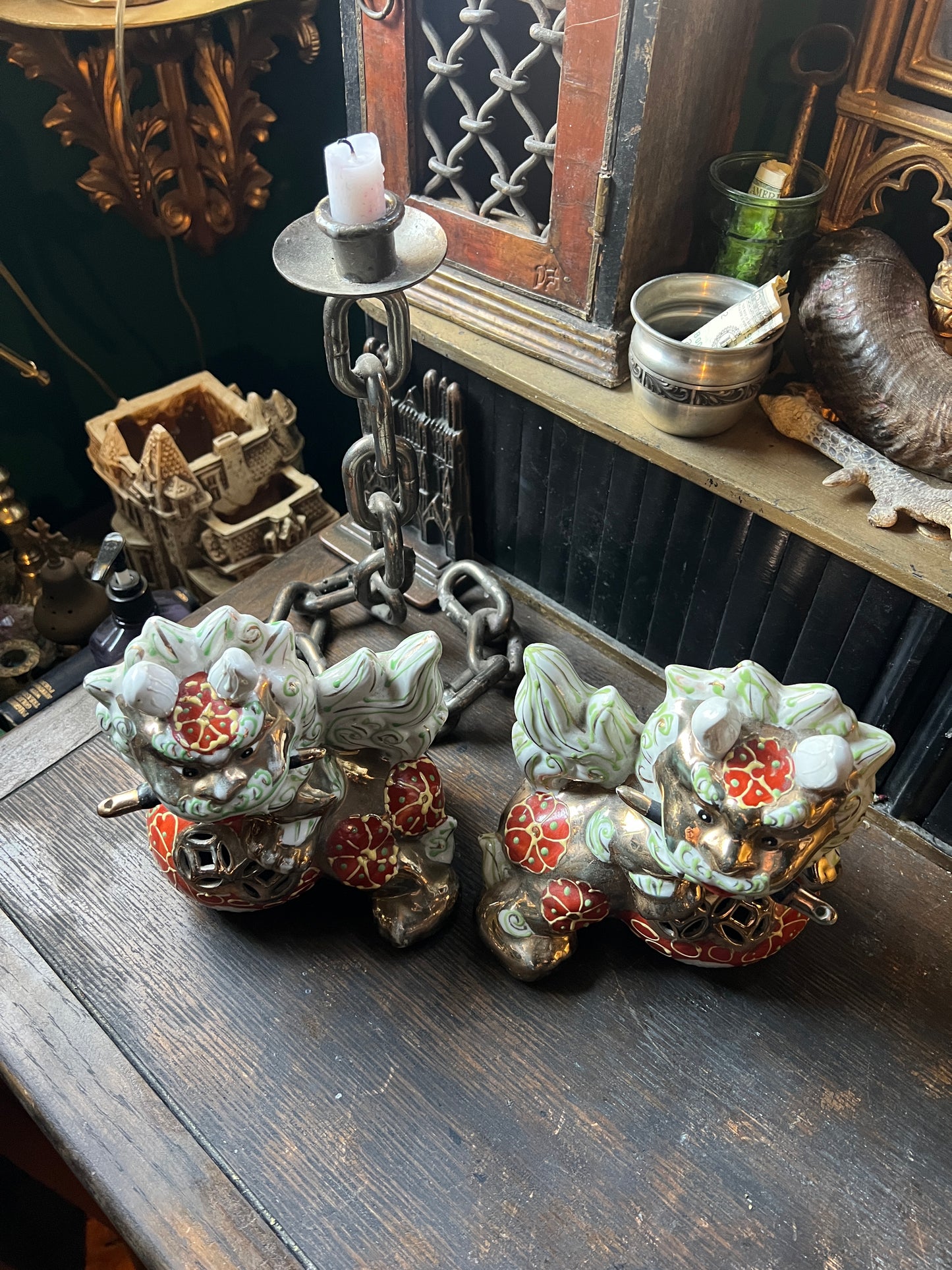 Porcelain Foo Dog Figurines