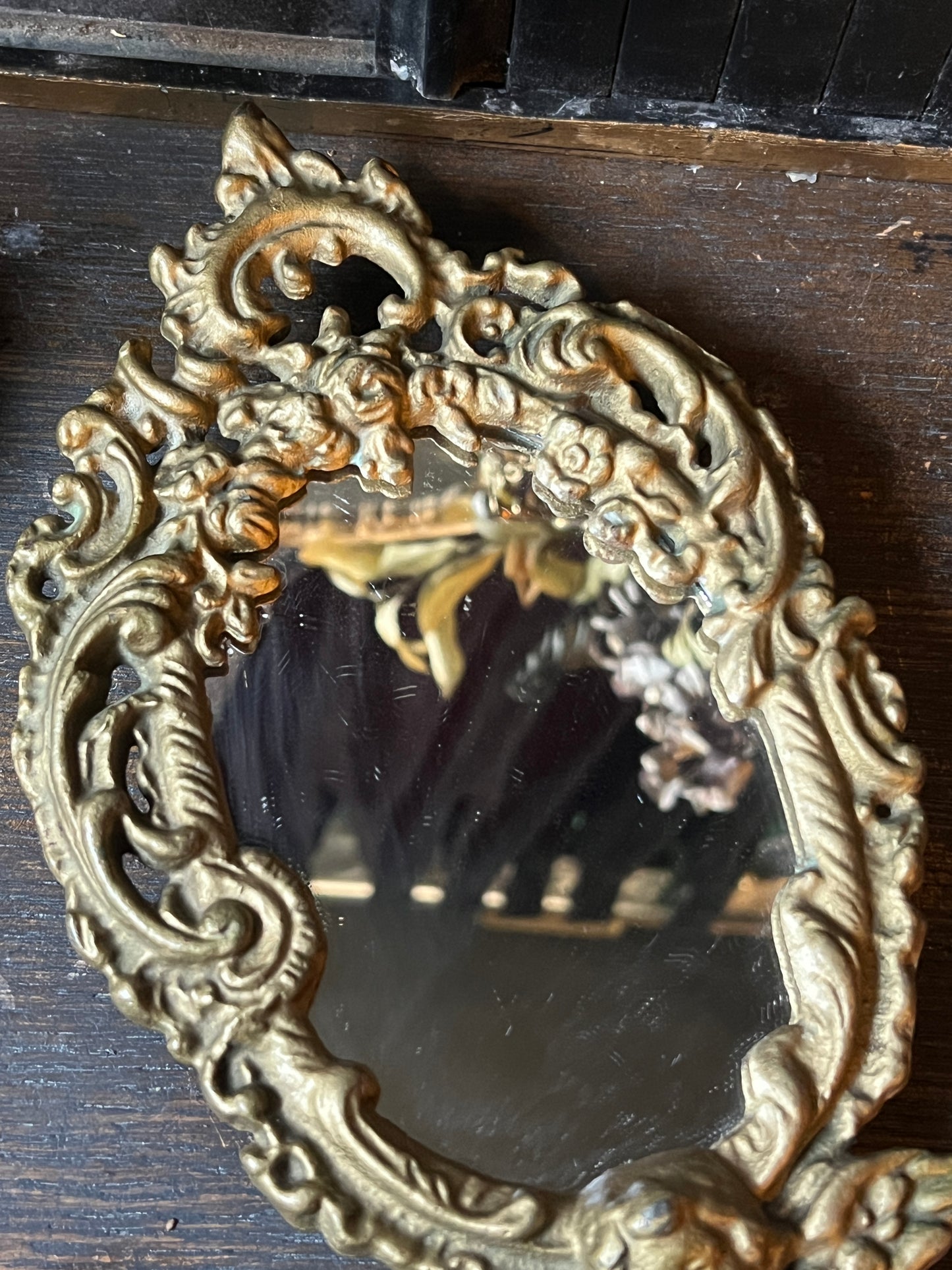 Brass Cherub Hand Mirror