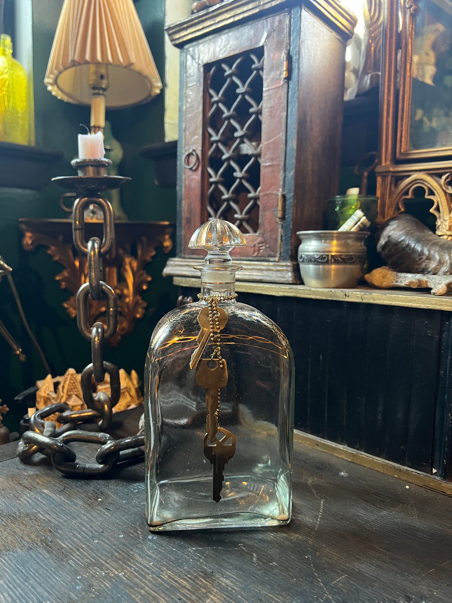 Vintage Decanter with Keys