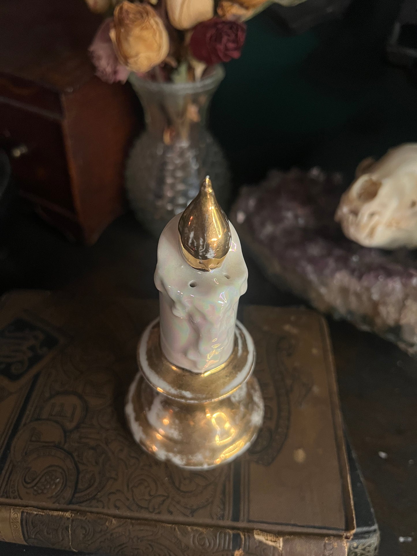 Porcelain Candle Figurine