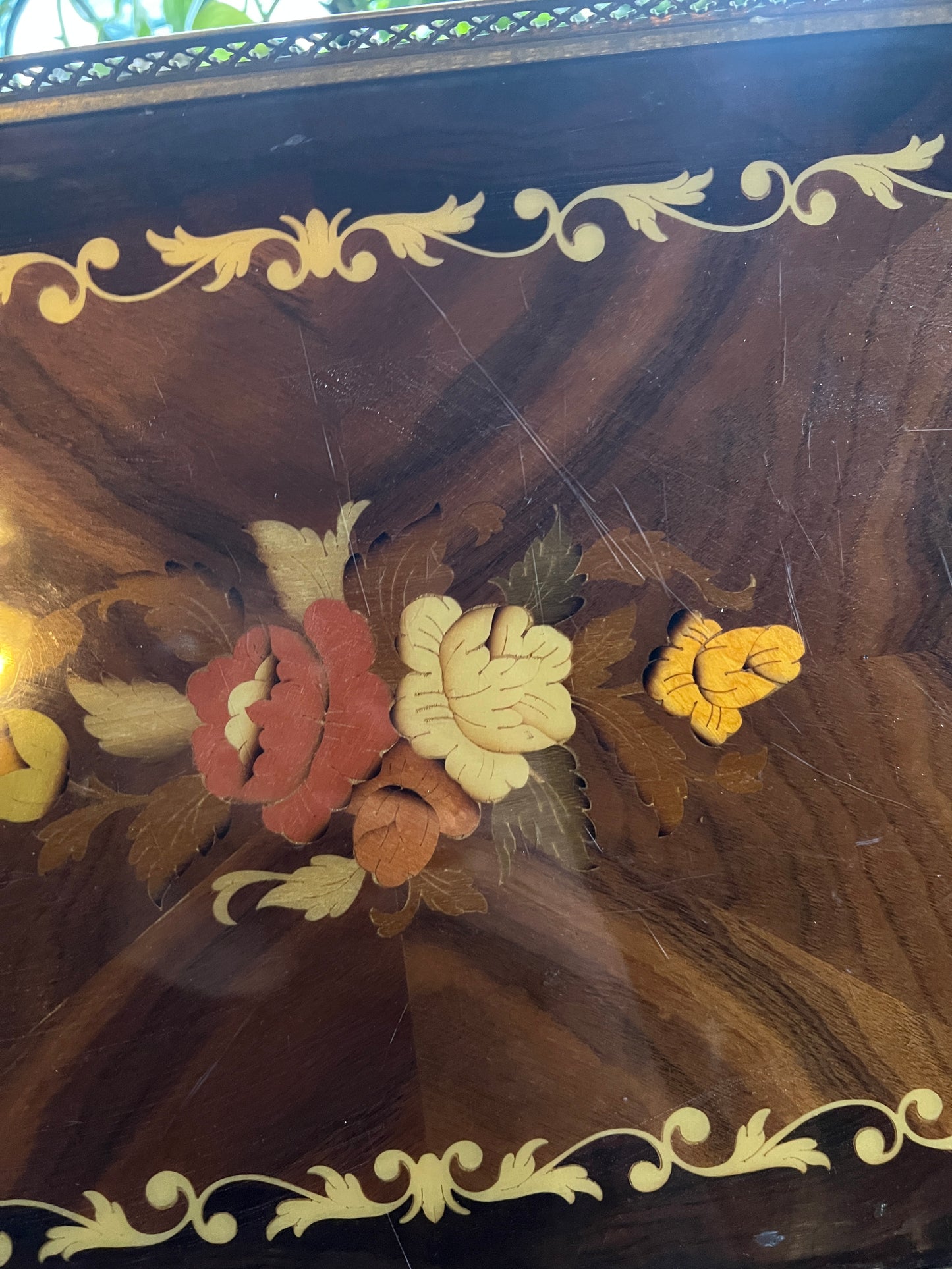 Italian Inlaid Marquetry Serving Tray