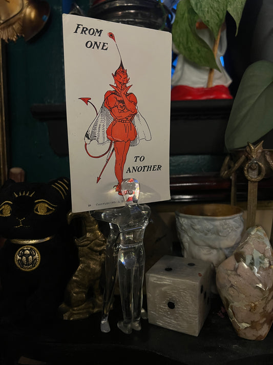 1970s Lucite Naked Kissing Couple Huge Paper Clip