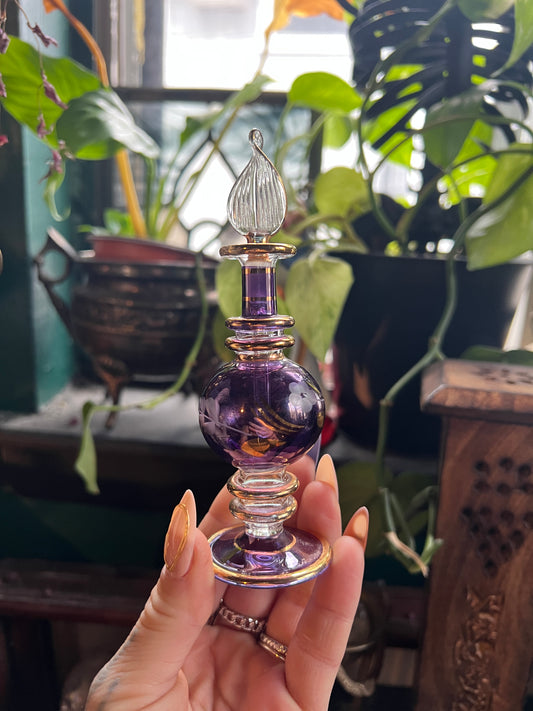 Amethyst Egyptian Glass Perfume Bottle