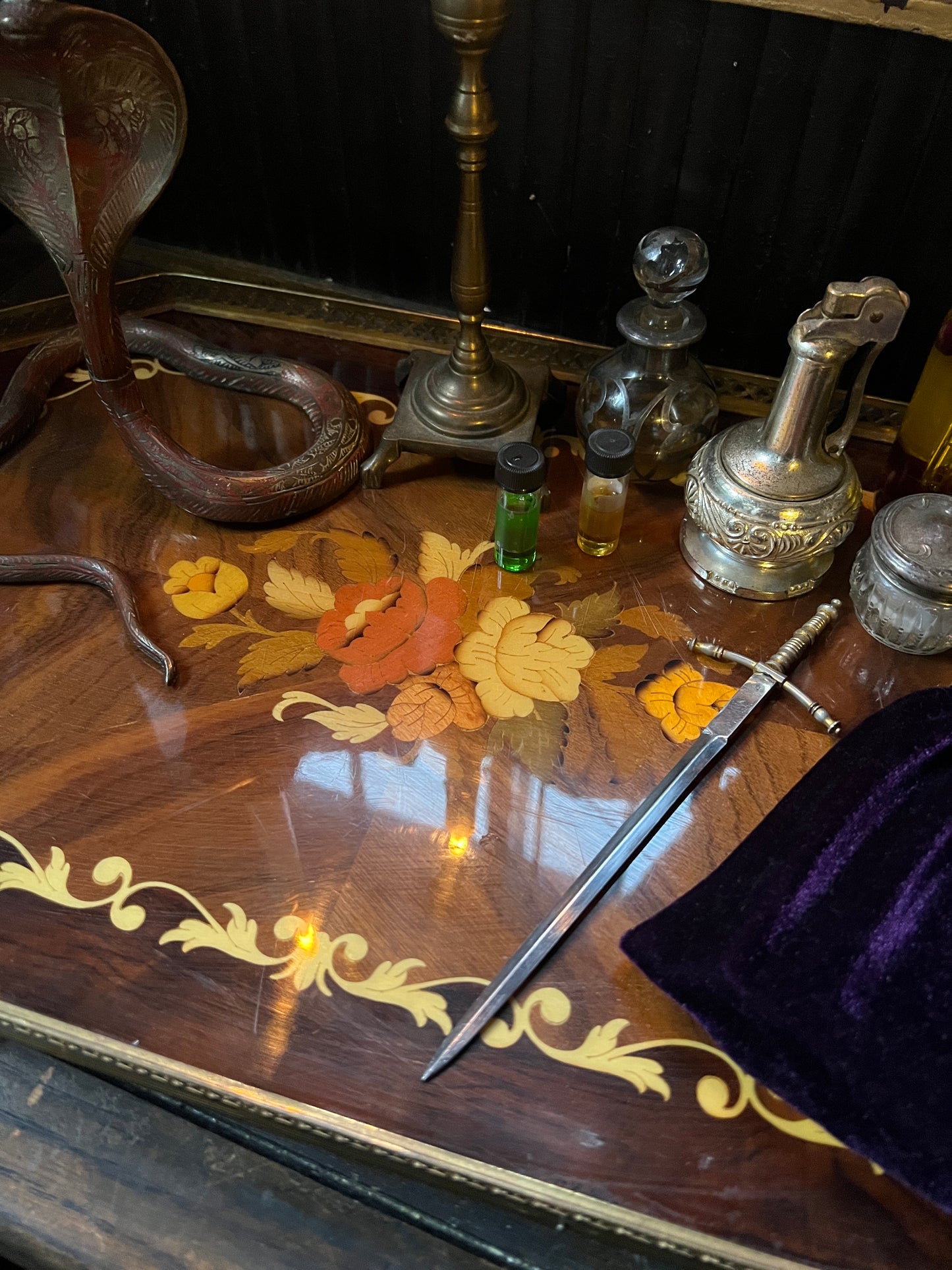 Italian Inlaid Marquetry Serving Tray