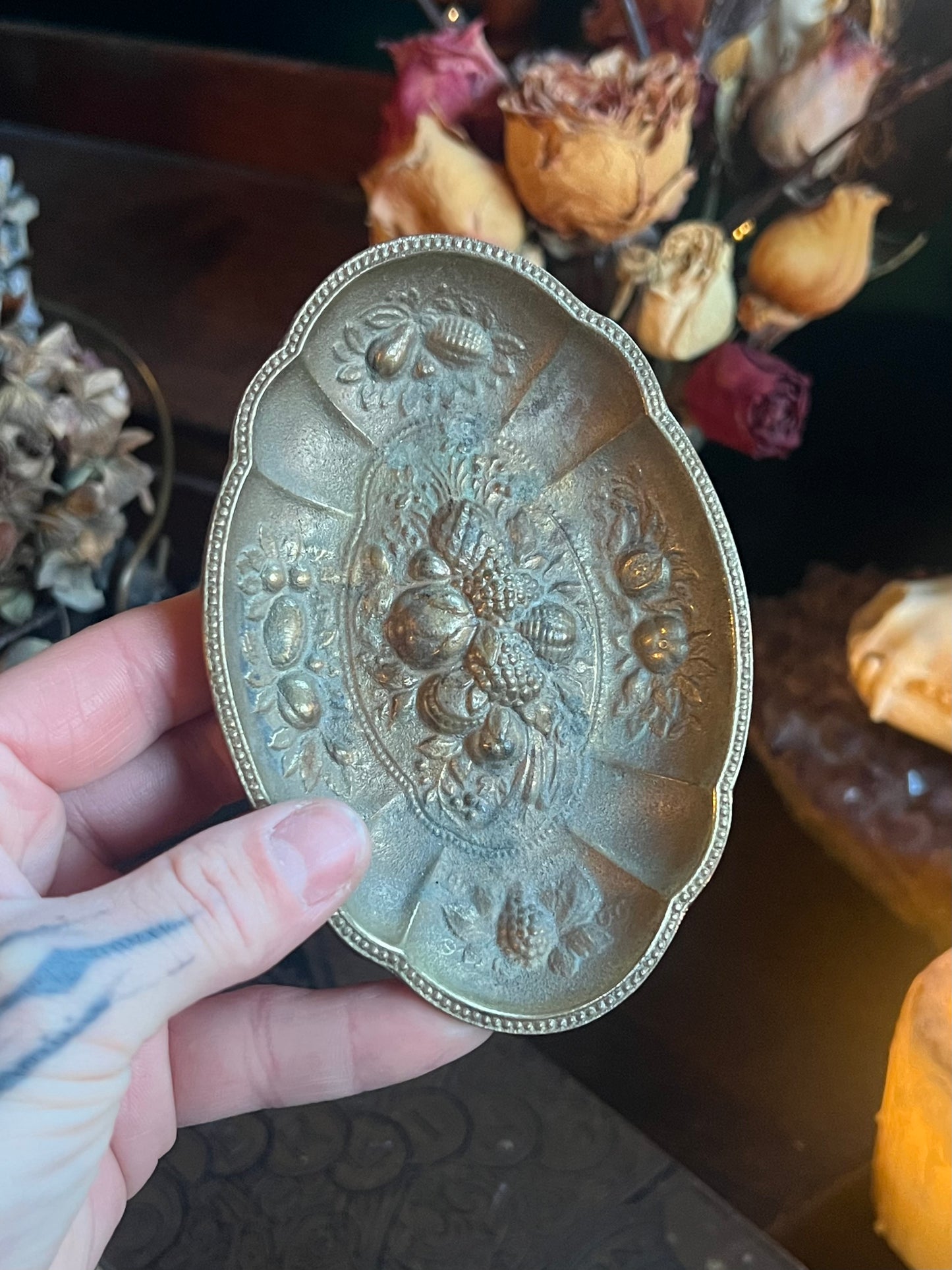 Brass Fruit Trinket Dish