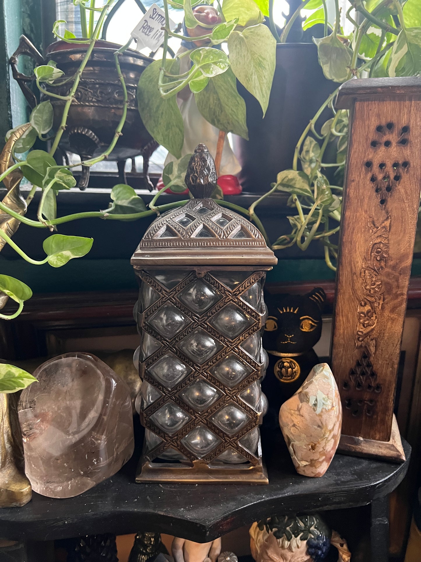 Baroque Glass Bubble Apothecary Jar