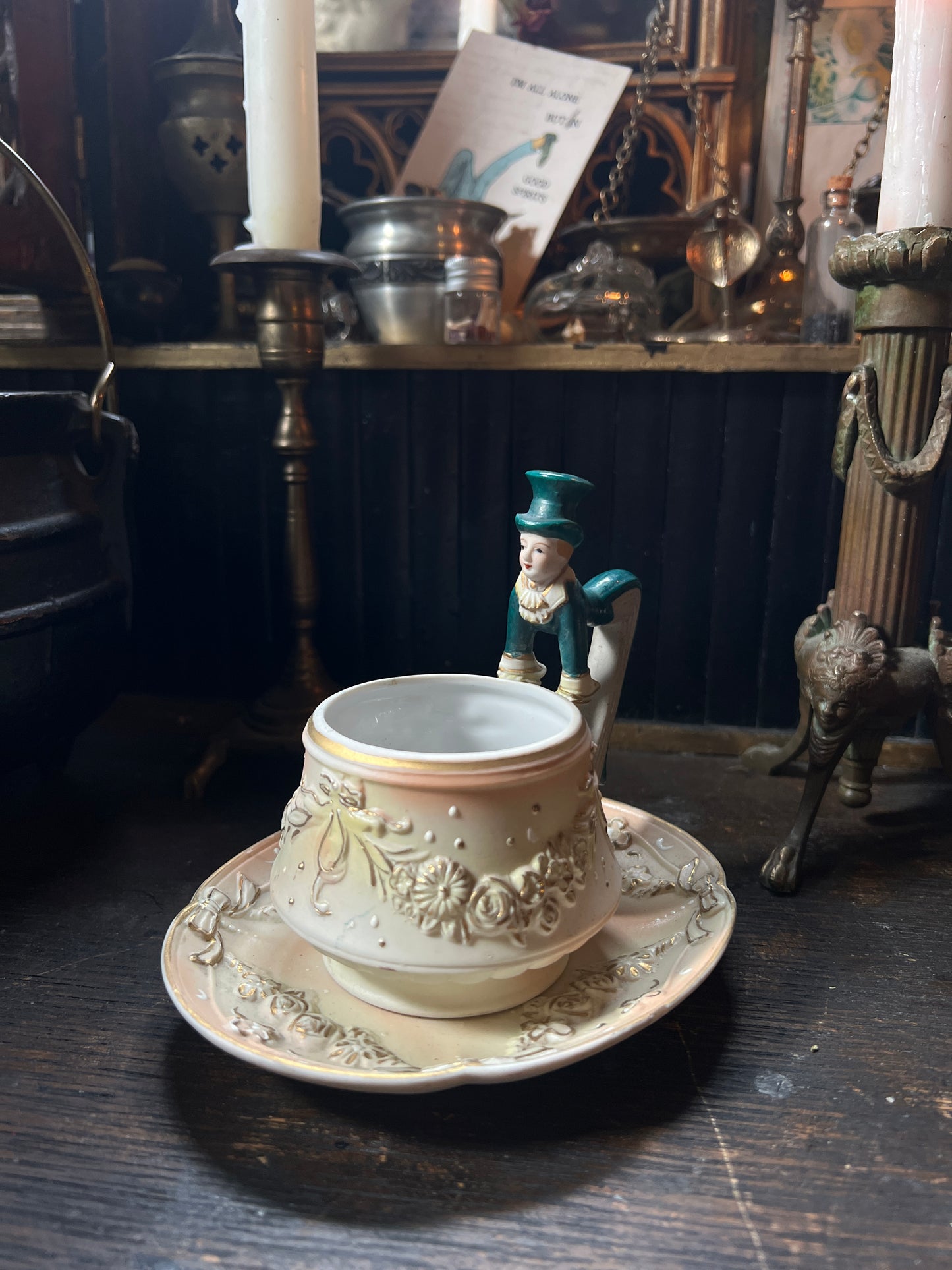 1940s Bisque Ardalt Japan Victorian Gentleman Tea Cup Set