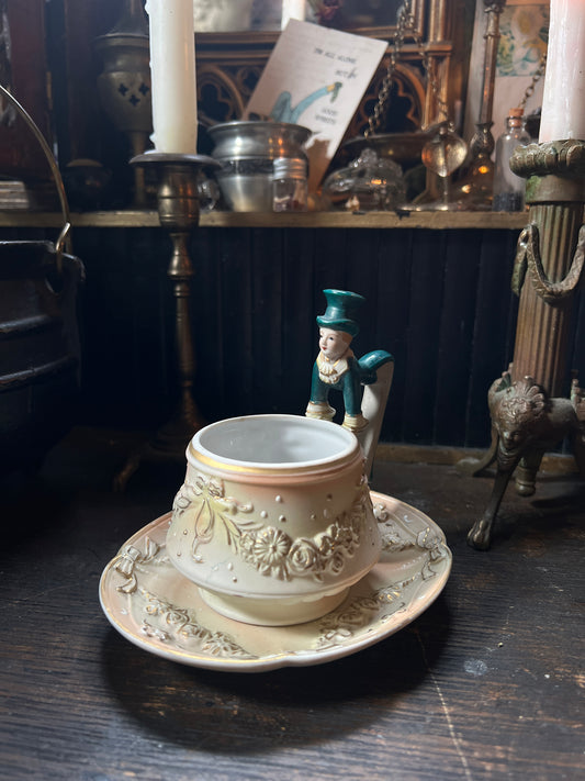 1940s Bisque Ardalt Japan Victorian Gentleman Tea Cup Set