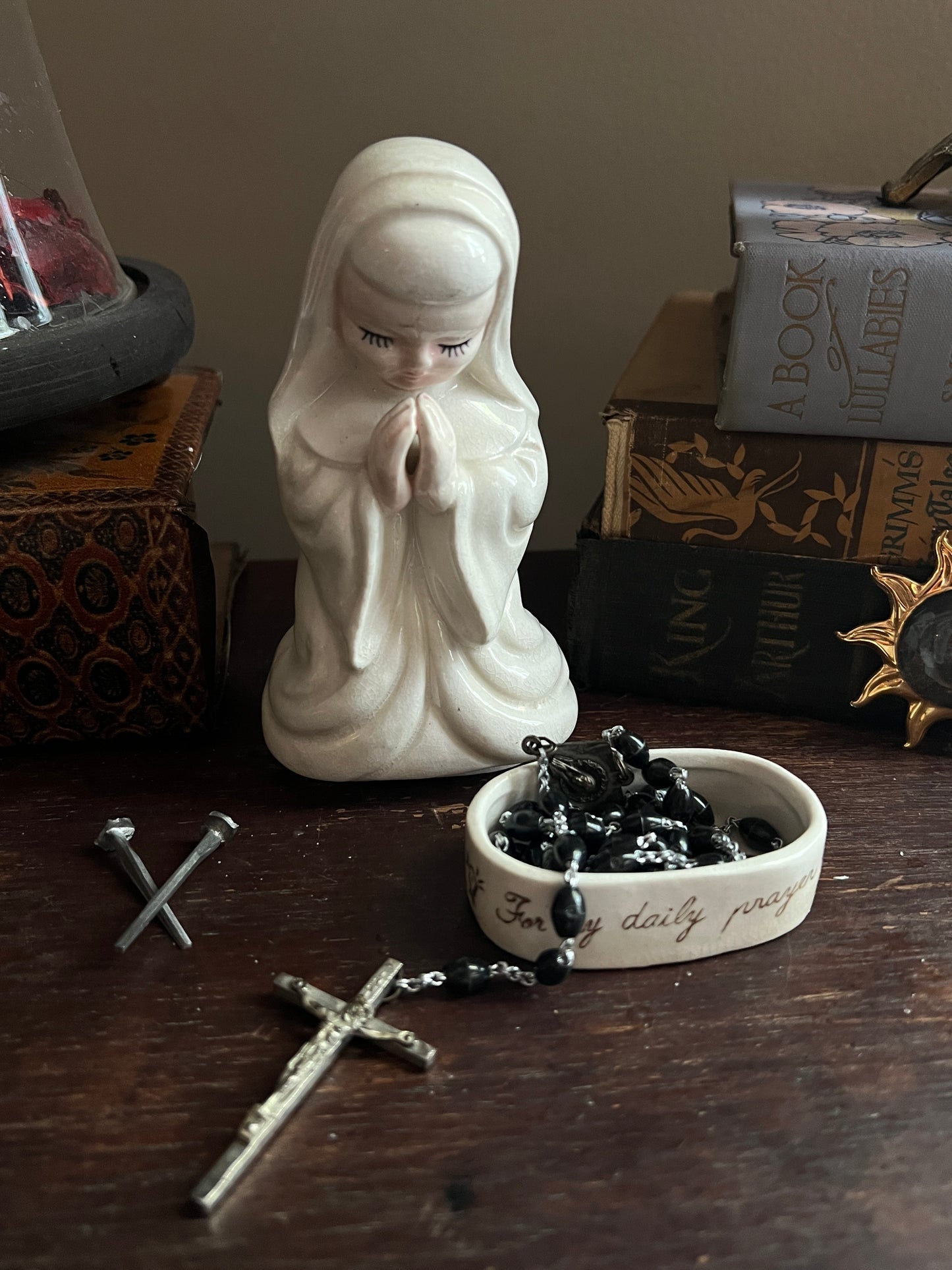 Praying Nun Rosary Box
