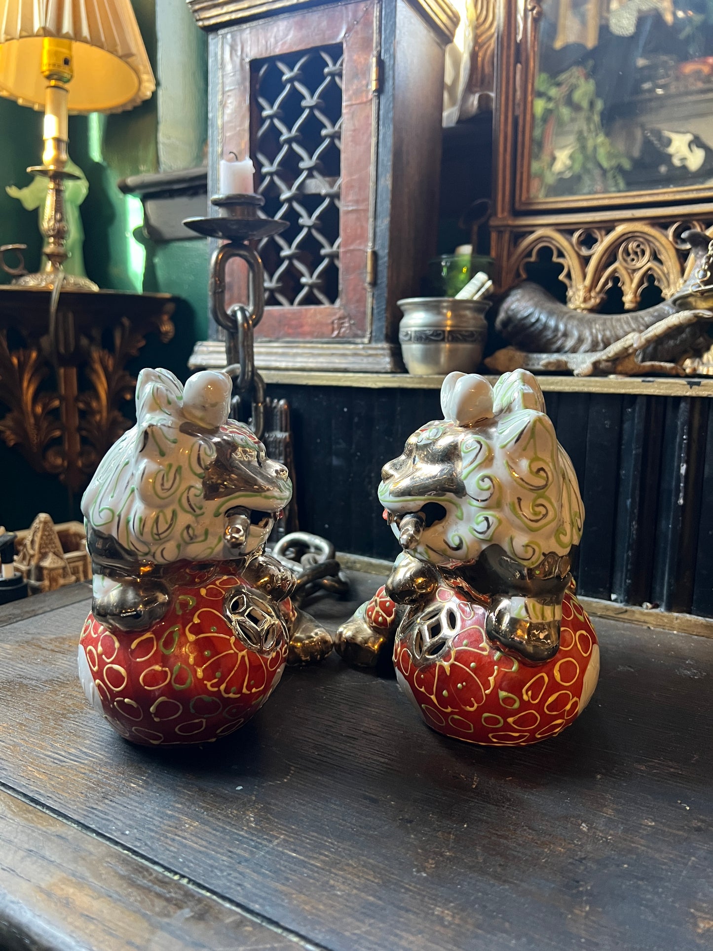 Porcelain Foo Dog Figurines